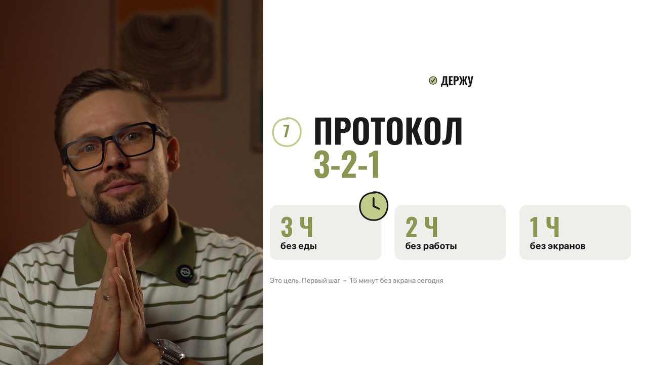 Слайд «Протокол 3-2-1»